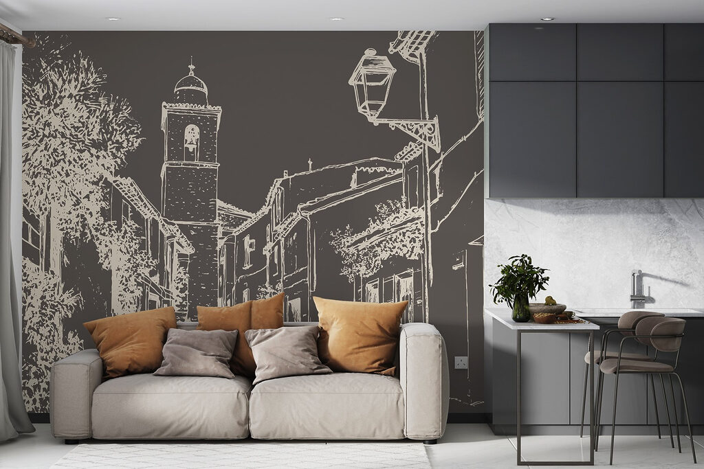Rue de village dessinée — intérieur 4