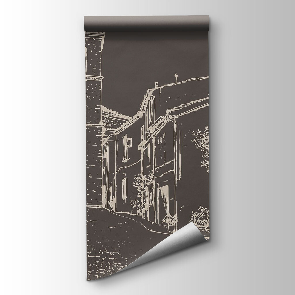 Rue de village dessinée — vue du produit