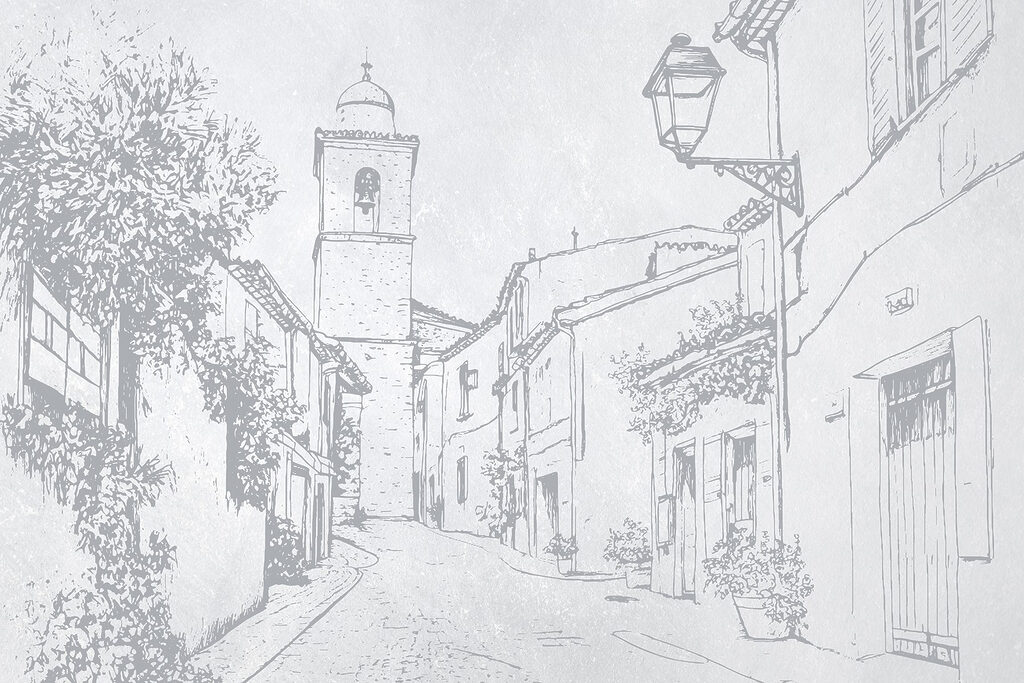 Ruelle au crayon — motif complet