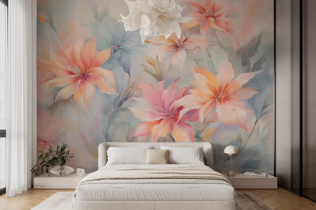 Fleurs sur fond délavé — intérieur 1