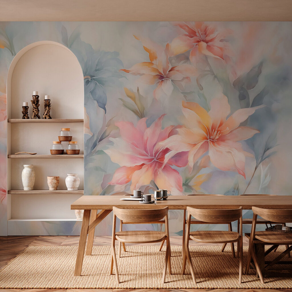 Fleurs sur fond délavé — intérieur 2