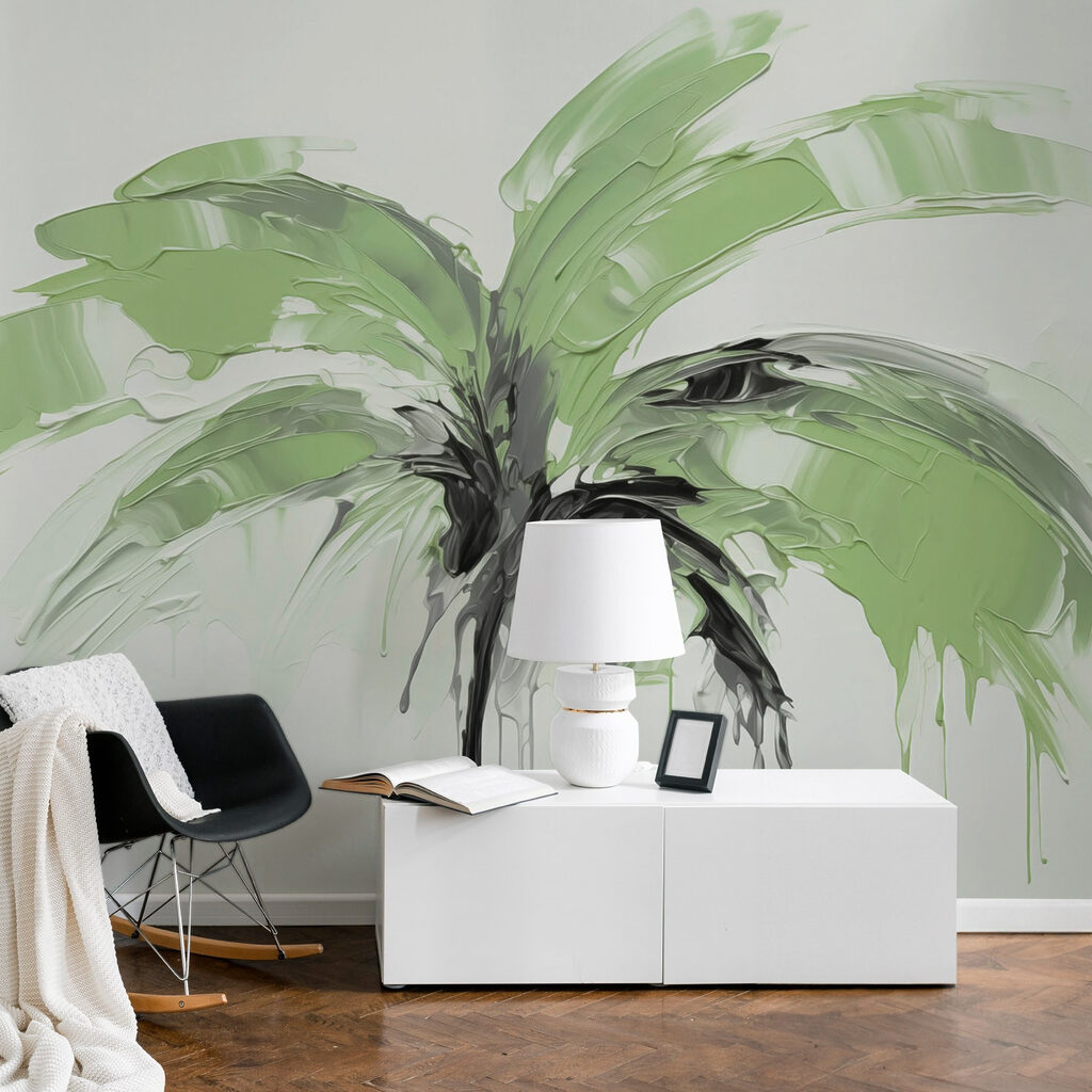 Palmier en touches libres dans un intérieur