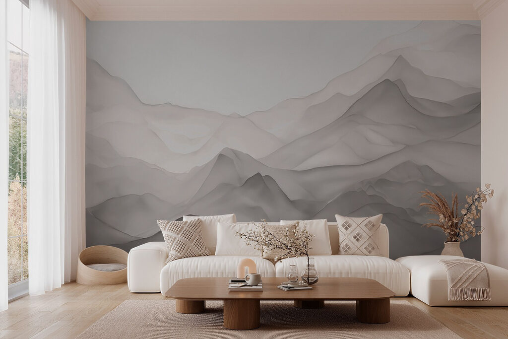 Montagnes translucides dans un intérieur