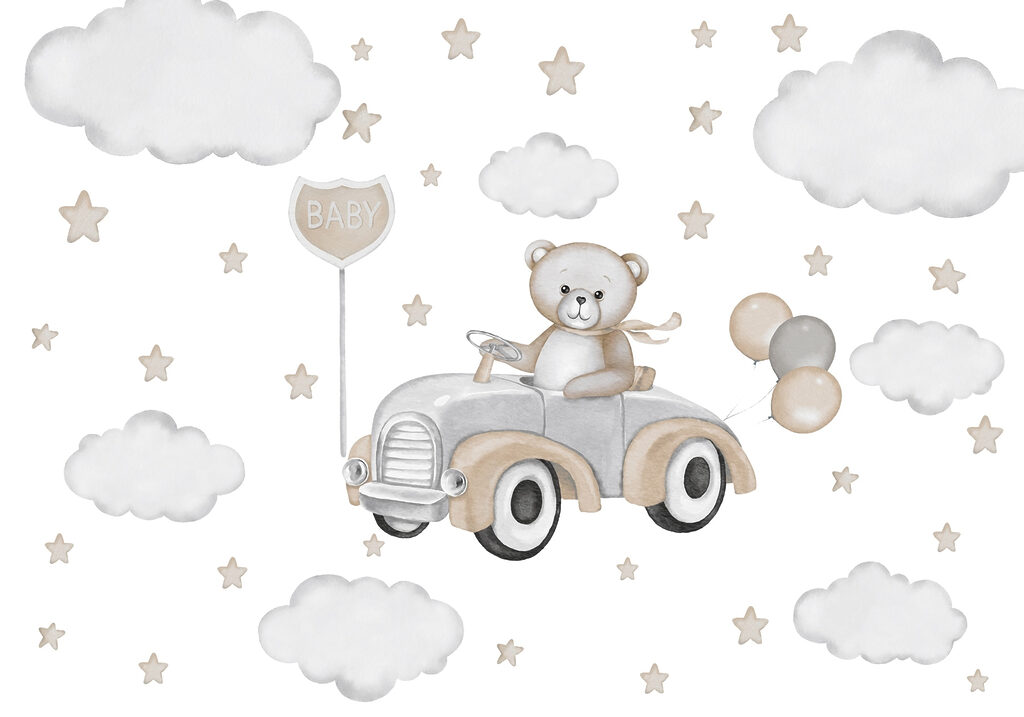 Ourson au volant — motif complet