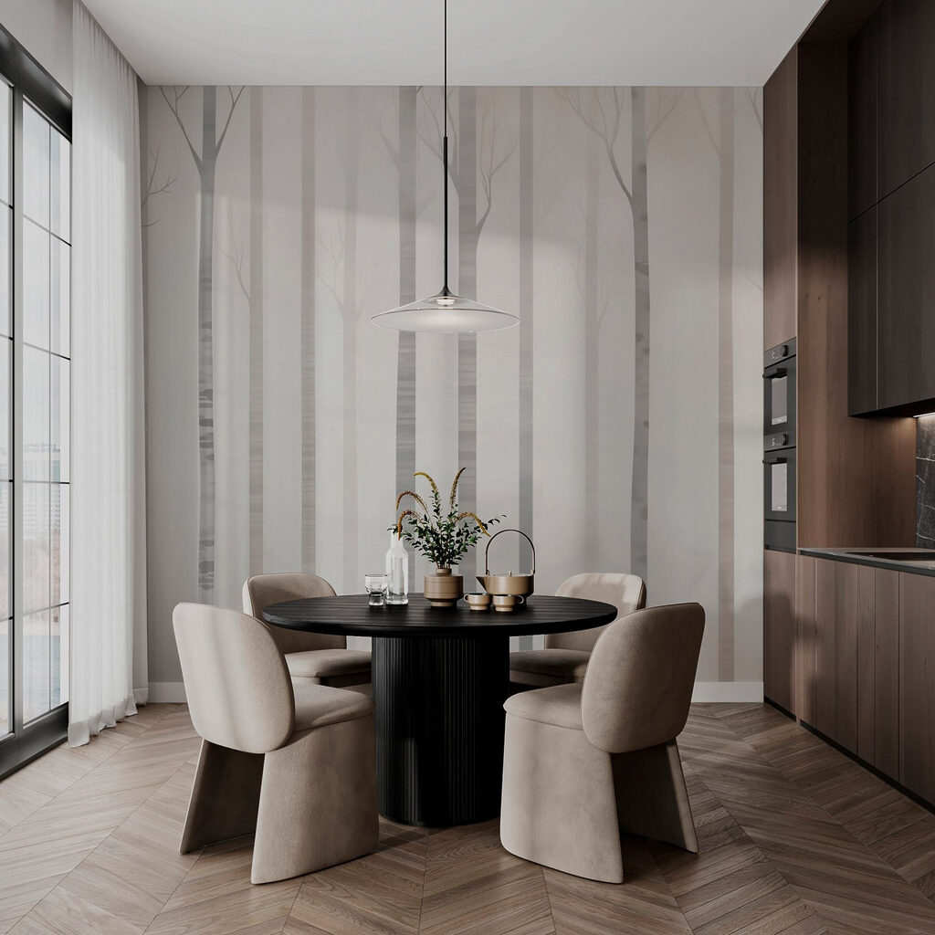 Bouleaux silencieux dans un intérieur