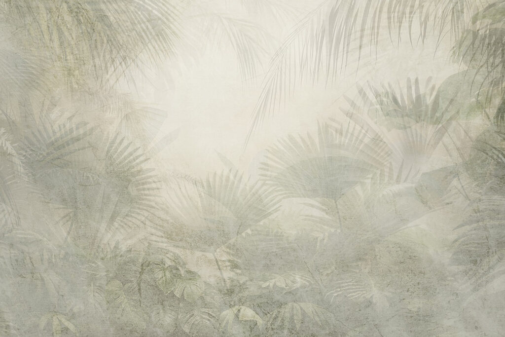 Palmeraie vaporeuse — motif complet