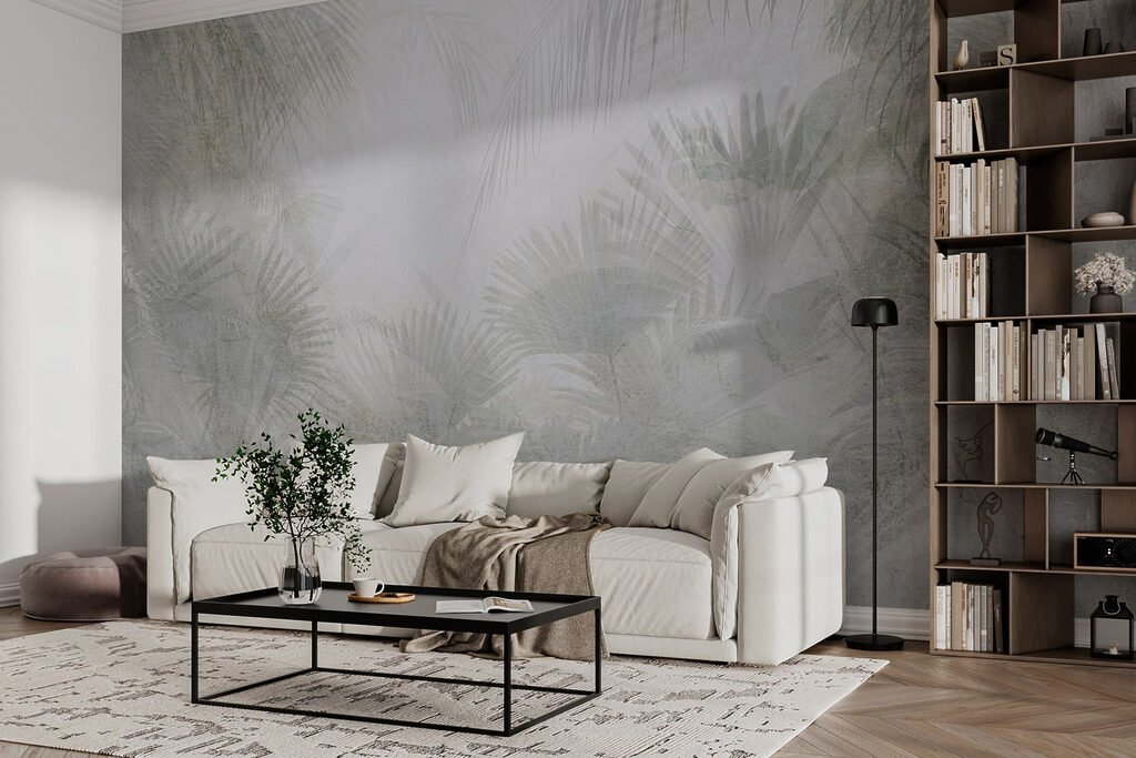 Palmeraie vaporeuse dans un intérieur