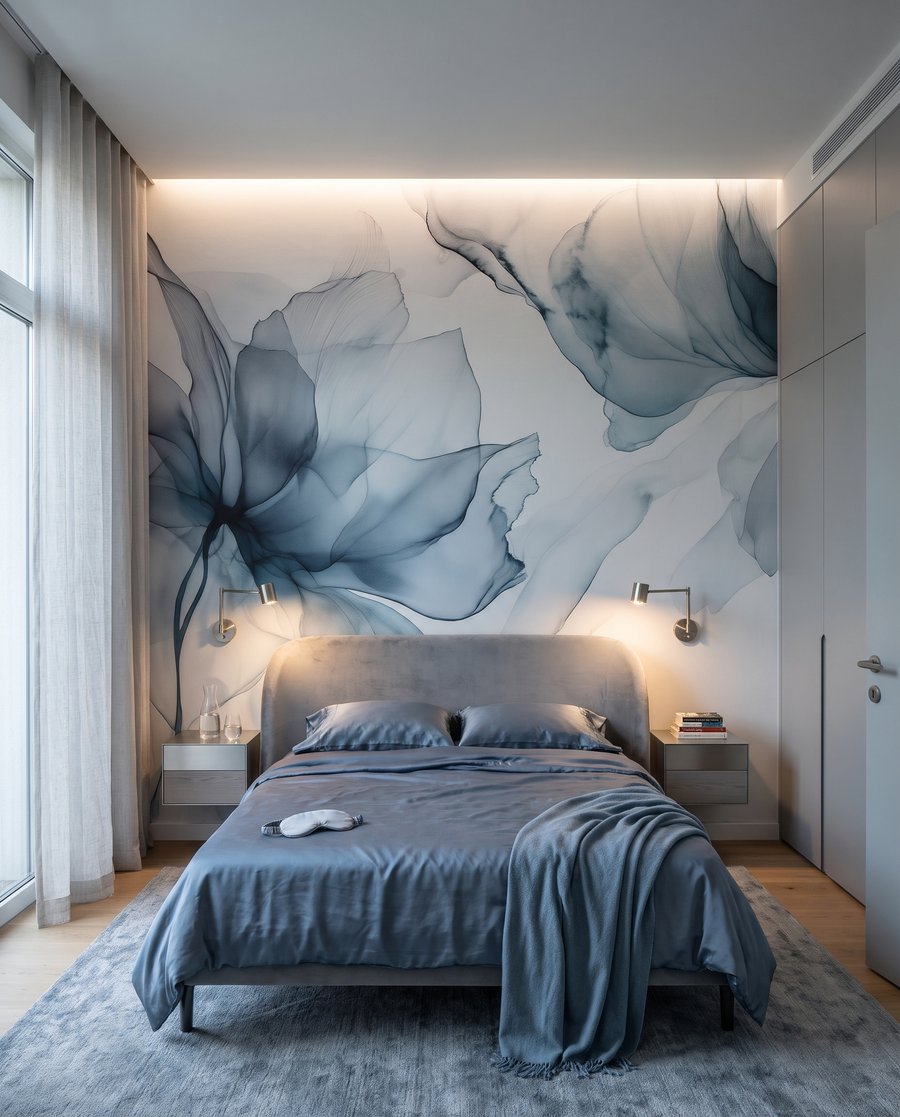 Deux fleurs de fumée dans un intérieur