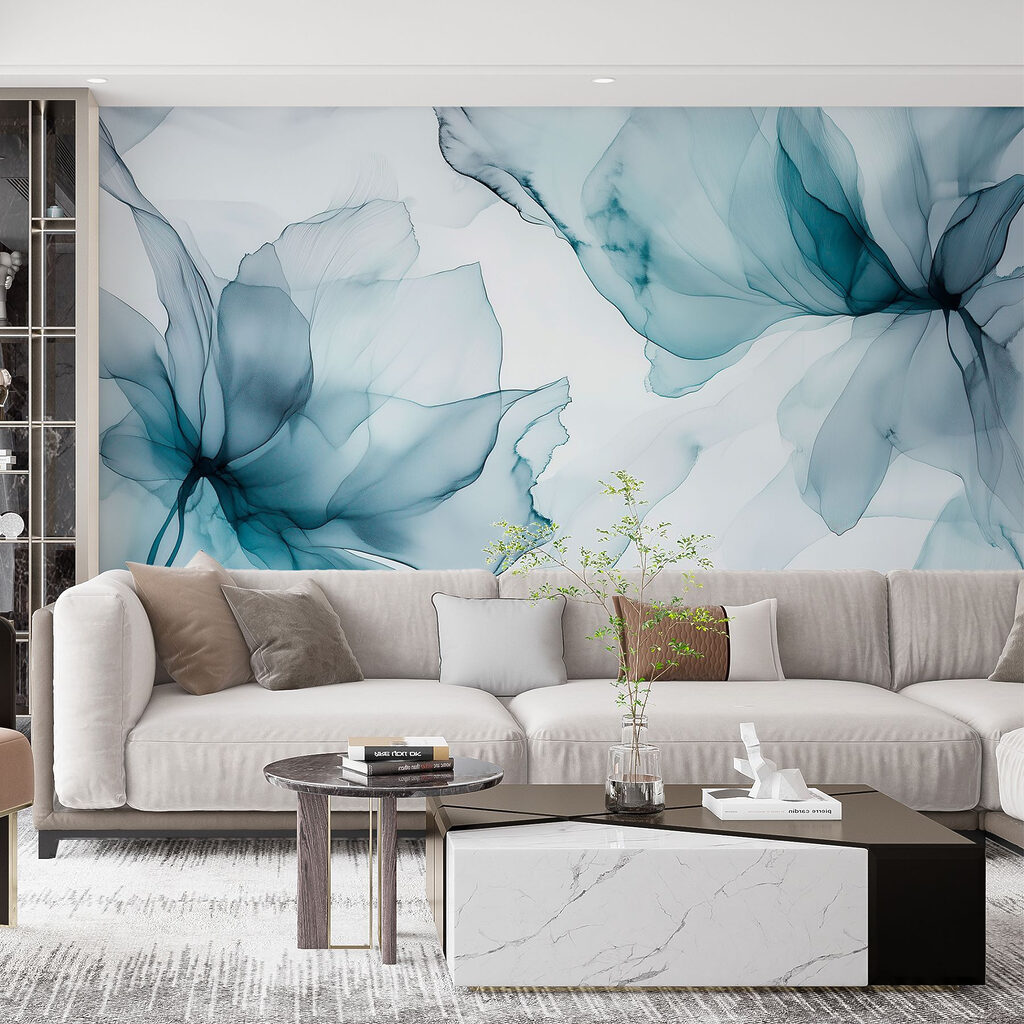 Deux fleurs de fumée dans un intérieur