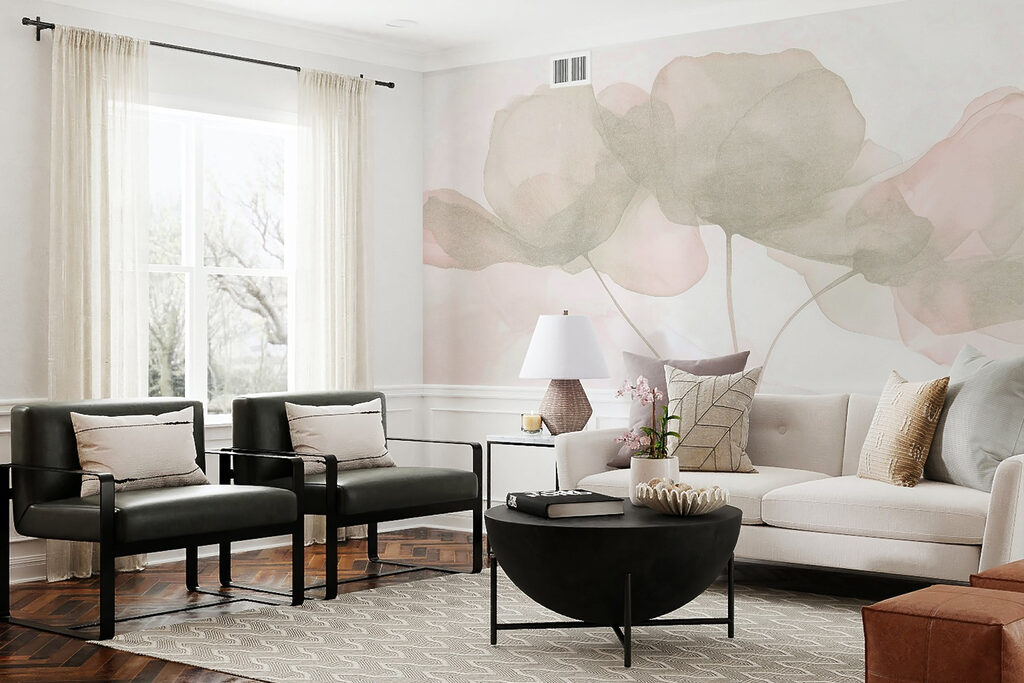 Fleurs diaphanes dans un intérieur