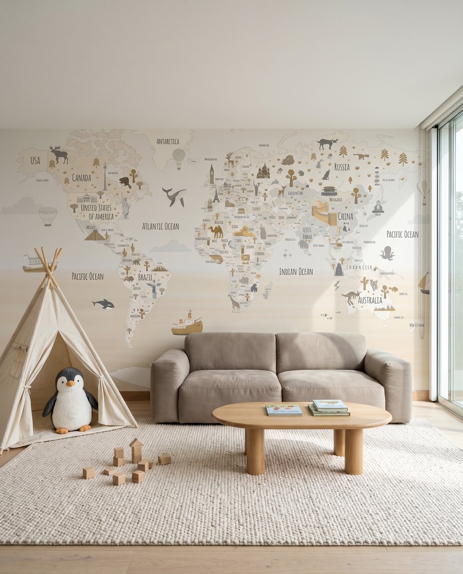 Animaux du monde dans un intérieur