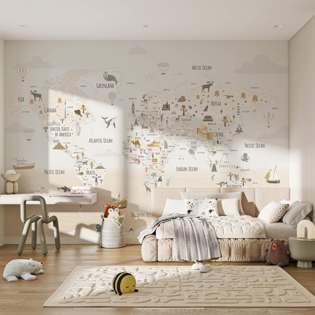 Animaux du monde dans un intérieur