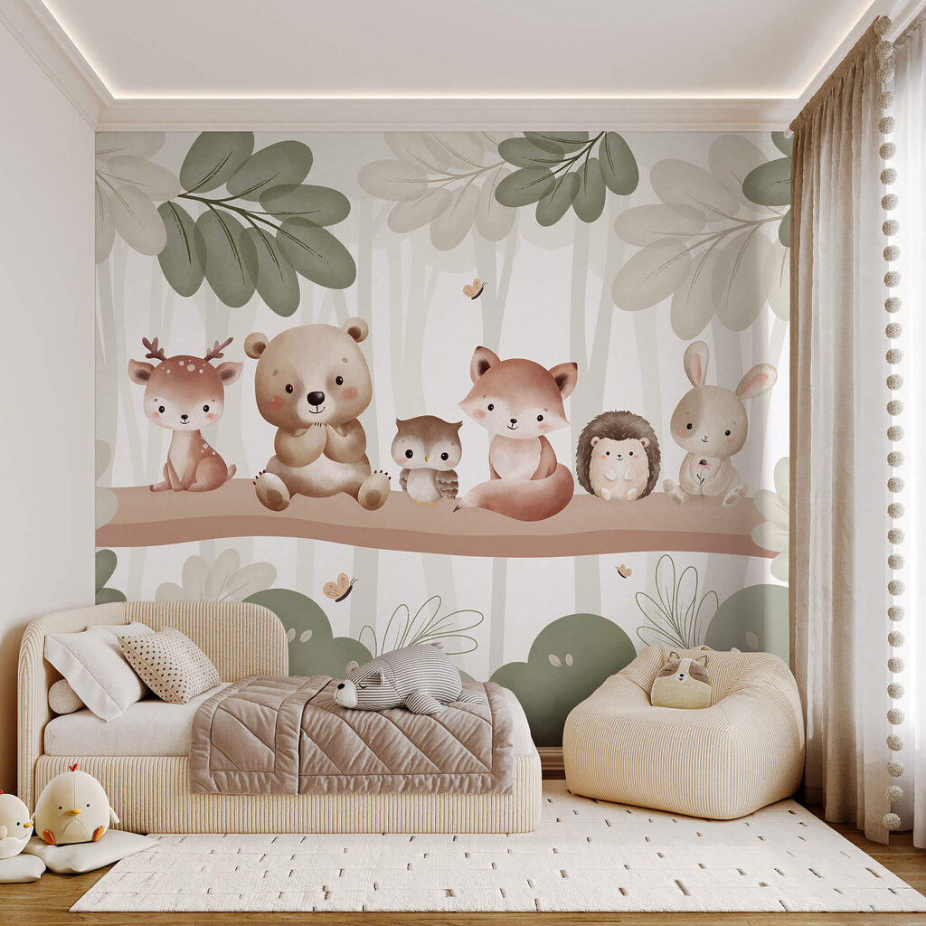 Copains sur la branche dans un intérieur