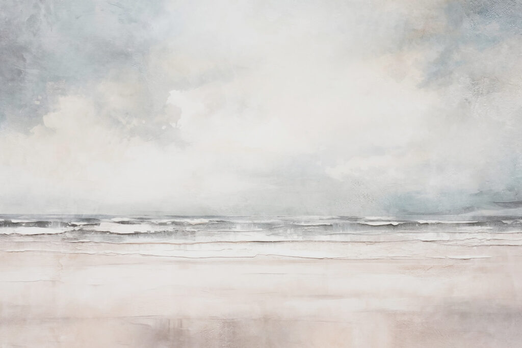 Mer sous ciel argenté — motif complet