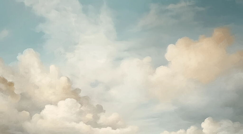 Nuages sur fond turquoise — motif complet