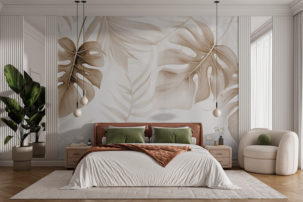 Feuillage tropical luxuriant dans un intérieur