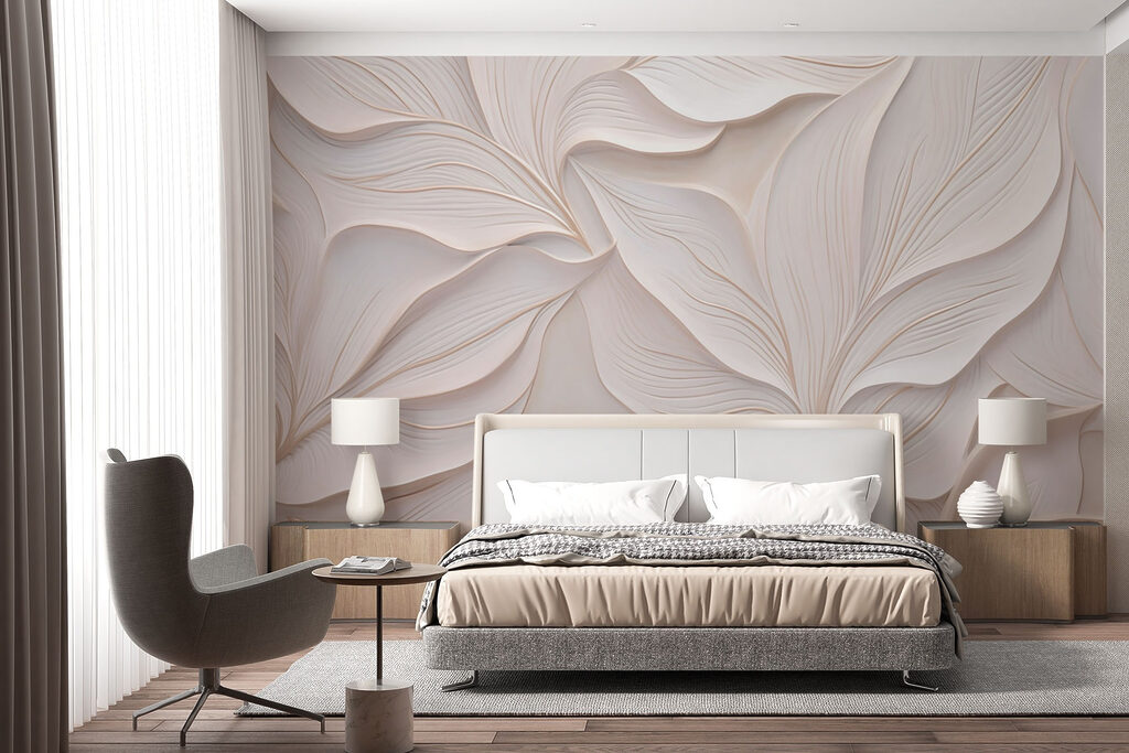 Feuilles aux plis doux dans un intérieur