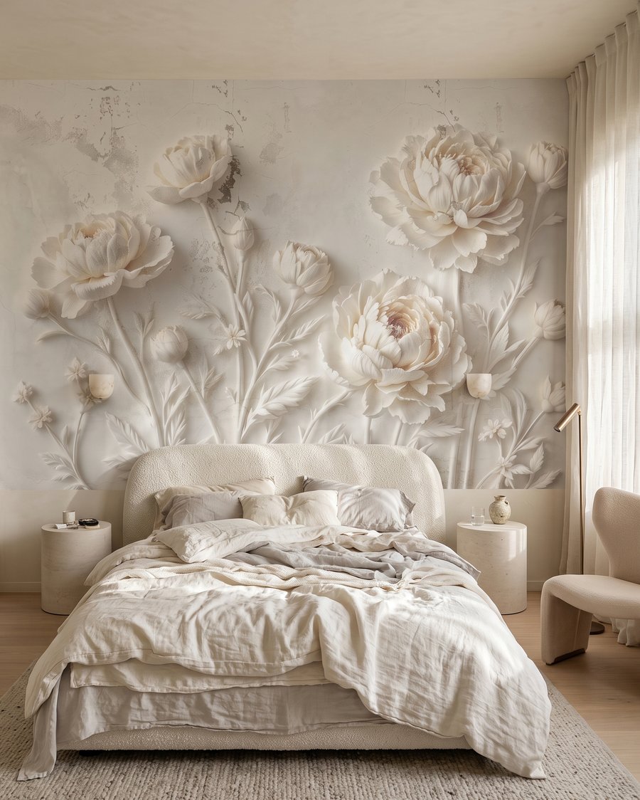 Fleurs superposées dans un intérieur
