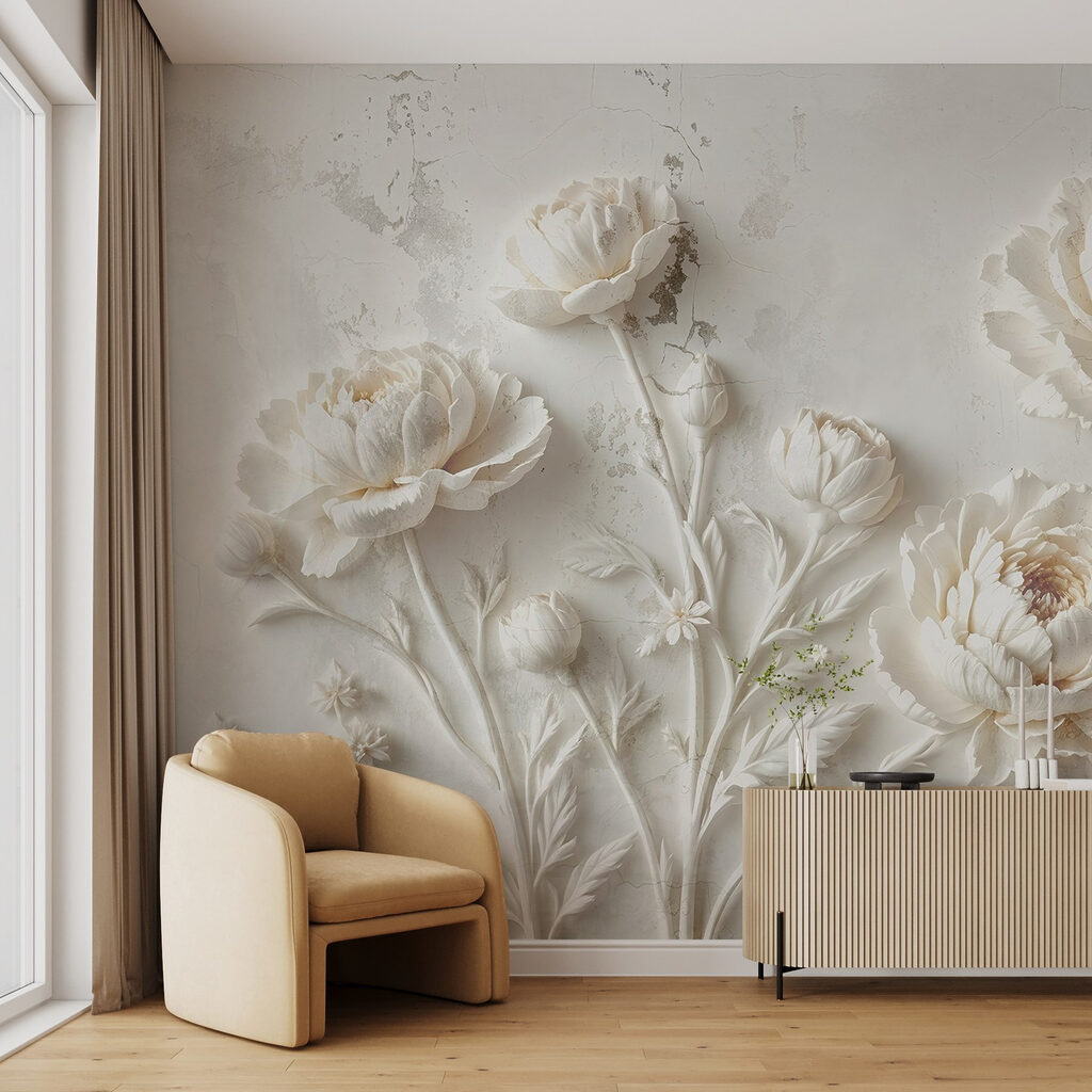 Fleurs superposées dans un intérieur