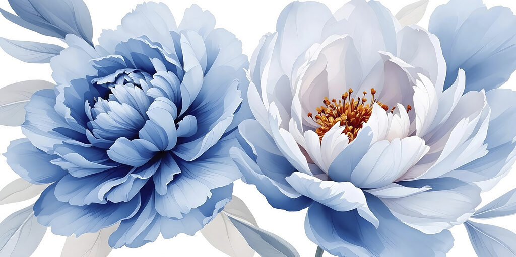 Deux fleurs épanouies — motif complet