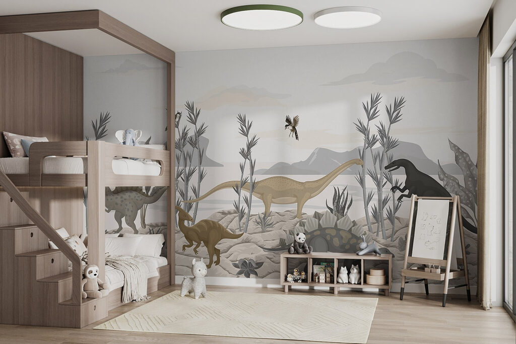 Vallée des dinosaures dans un intérieur