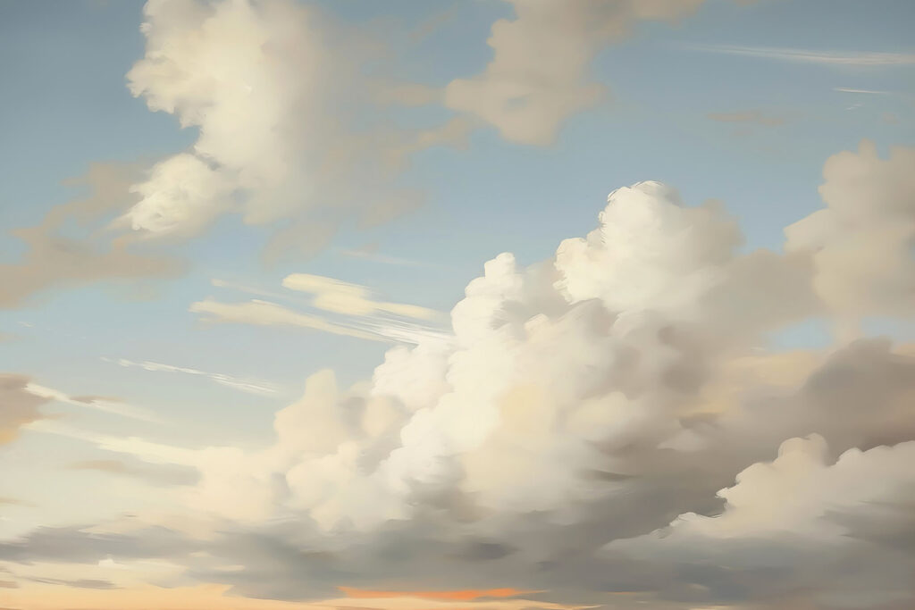 Nuages au-dessus de l’horizon — motif complet