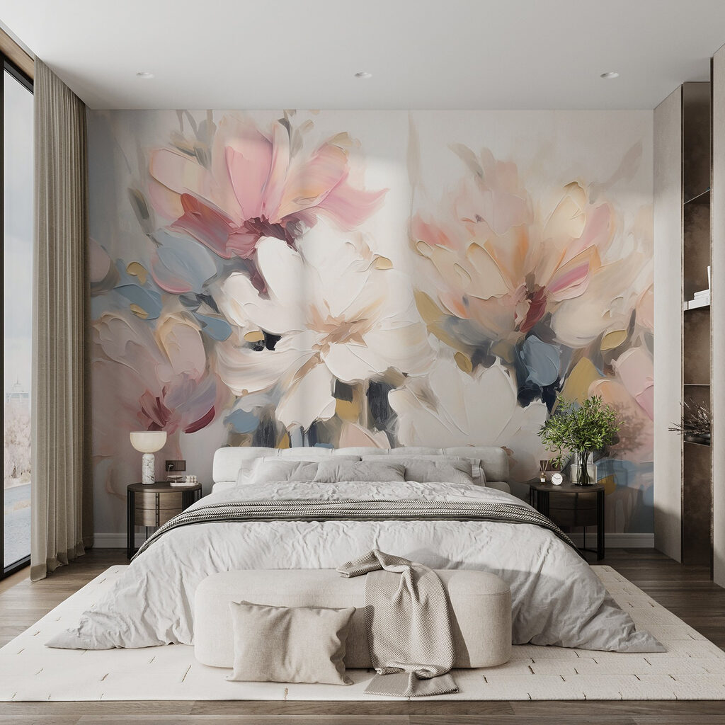 Fleurs en touches libres dans un intérieur