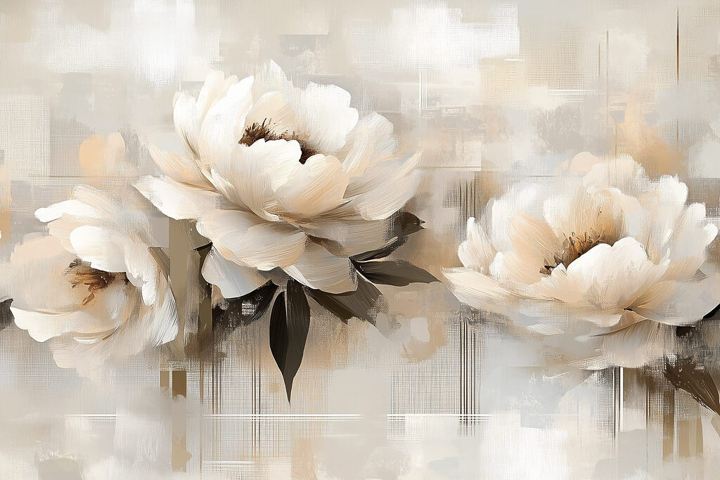 Fleurs sur aplats peints — motif complet