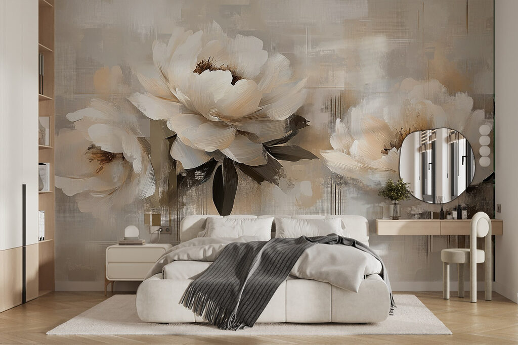 Fleurs sur aplats peints — intérieur 1