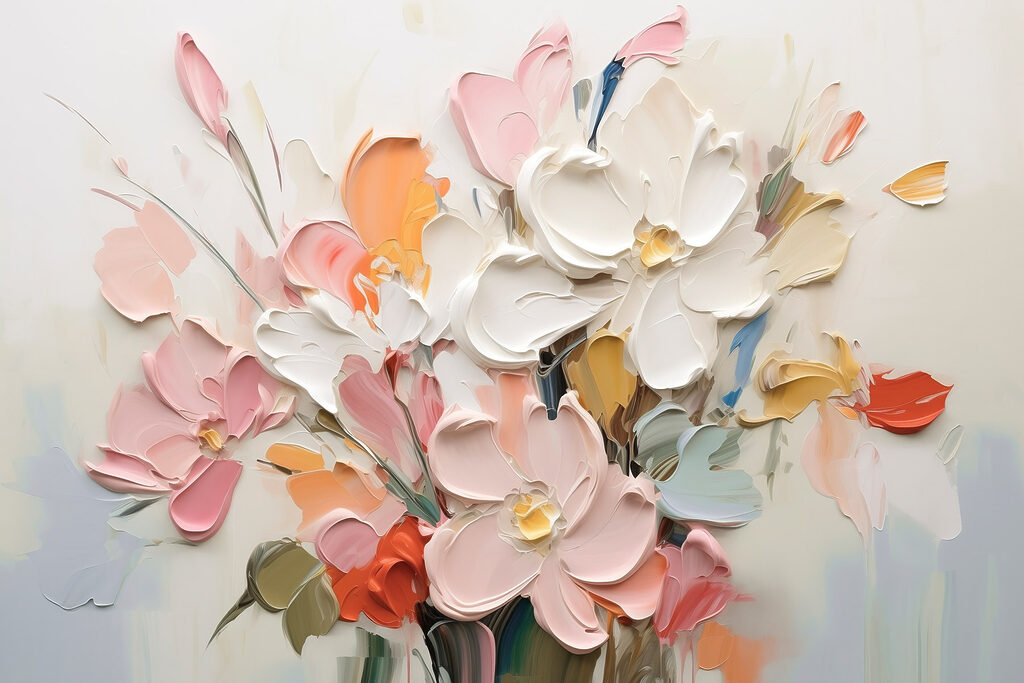 Bouquet en touches épaisses — motif complet