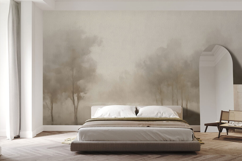 Arbres et eau dormante dans un intérieur