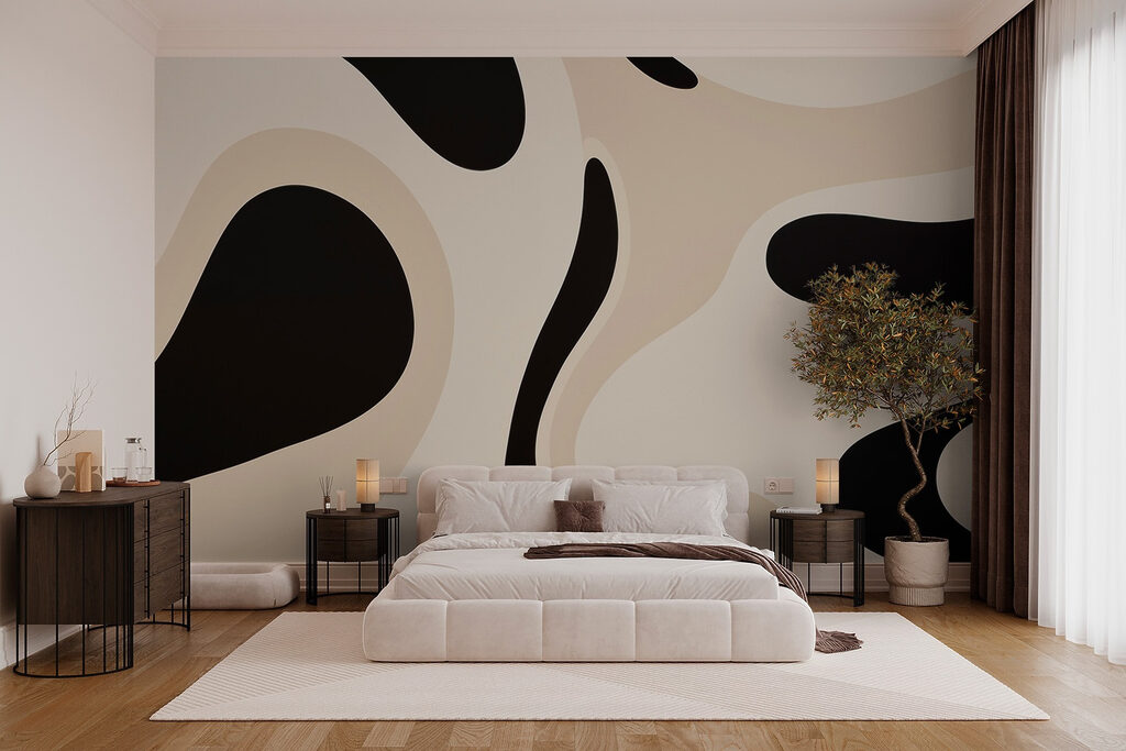 Grandes formes noires dans un intérieur