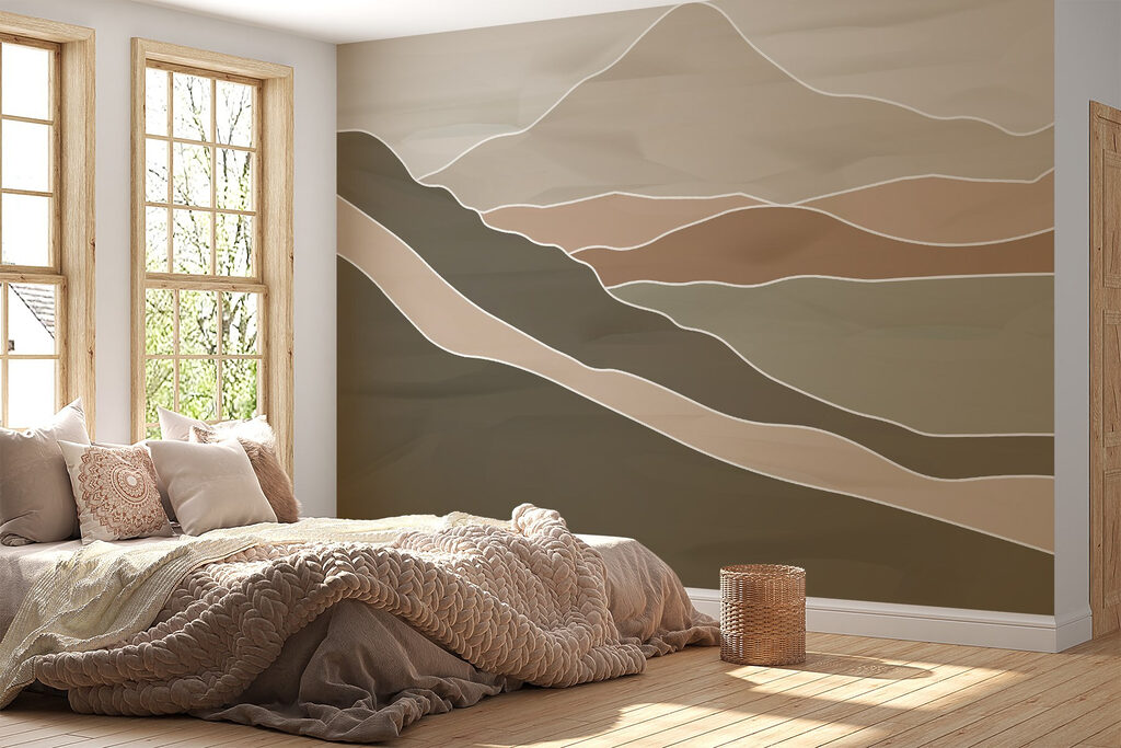 Montagnes aux lignes blanches dans un intérieur