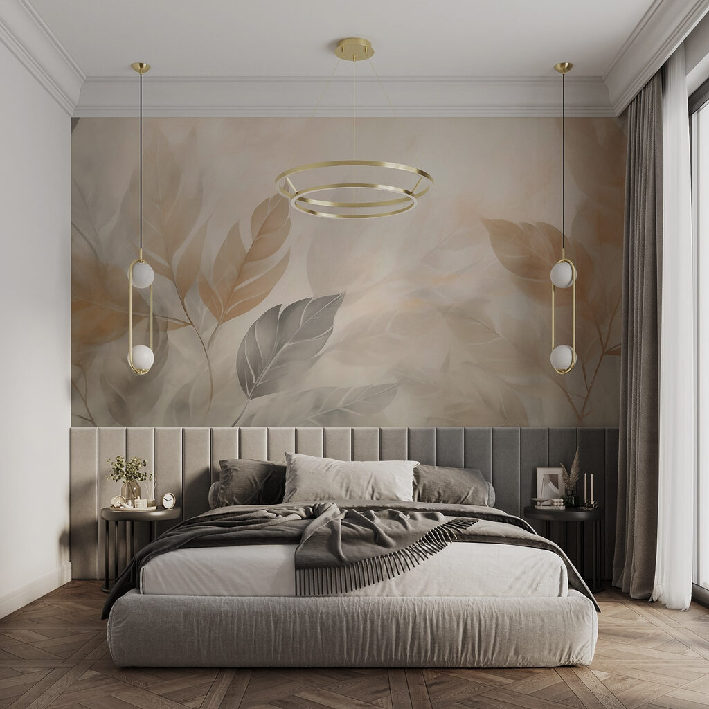 Rameaux en lumière ambrée dans un intérieur