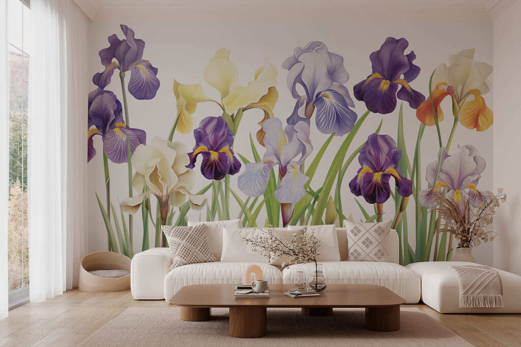 Iris violets et blancs — intérieur 1