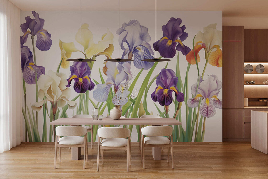 Iris violets et blancs — intérieur 2