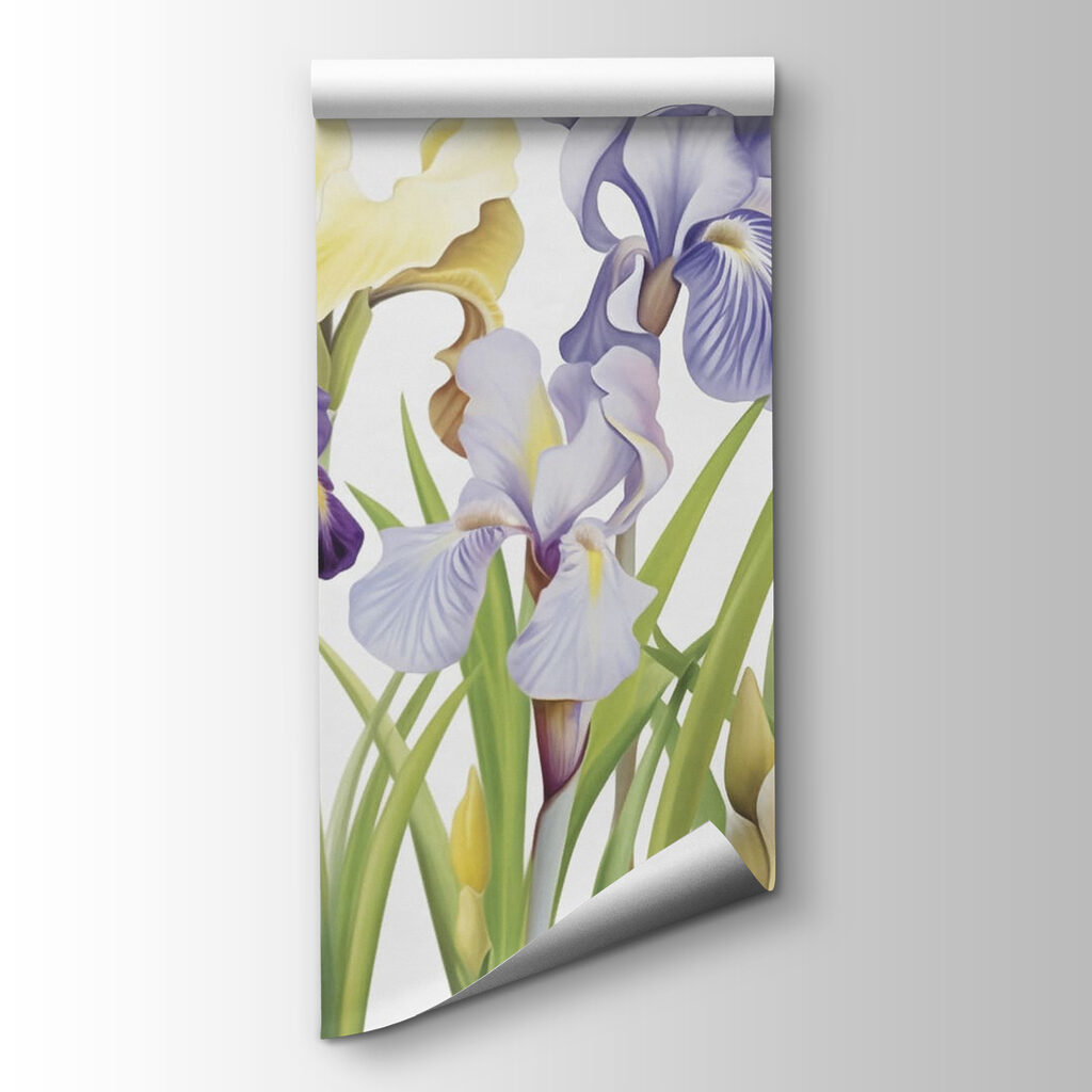 Iris violets et blancs — vue du produit