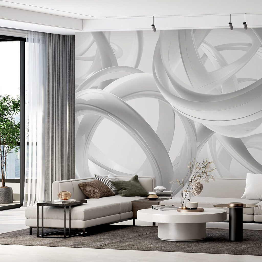 Anneaux blancs en rubans — intérieur 1