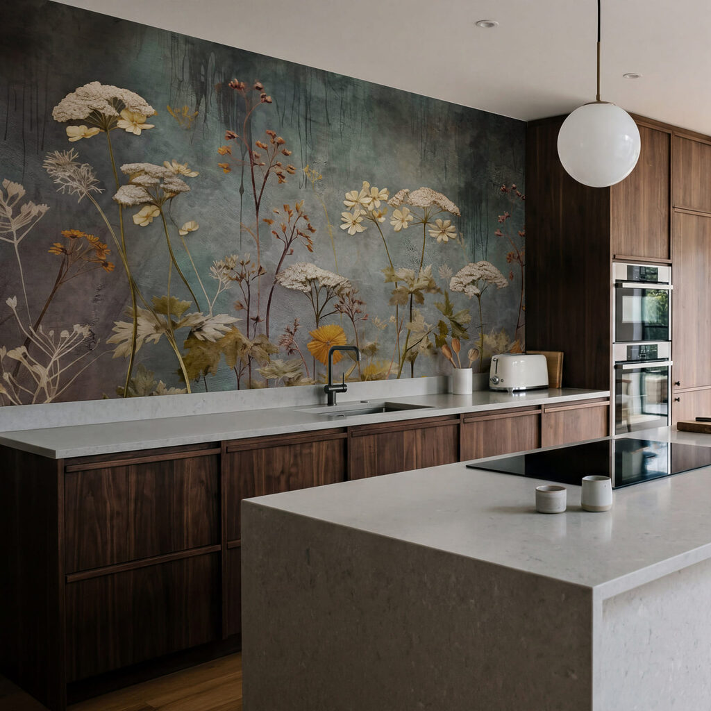 Ombelles sur fond sombre dans un intérieur