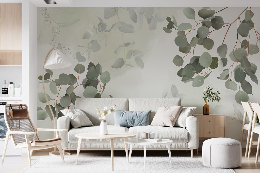 Brindilles et ombres estompées dans un intérieur