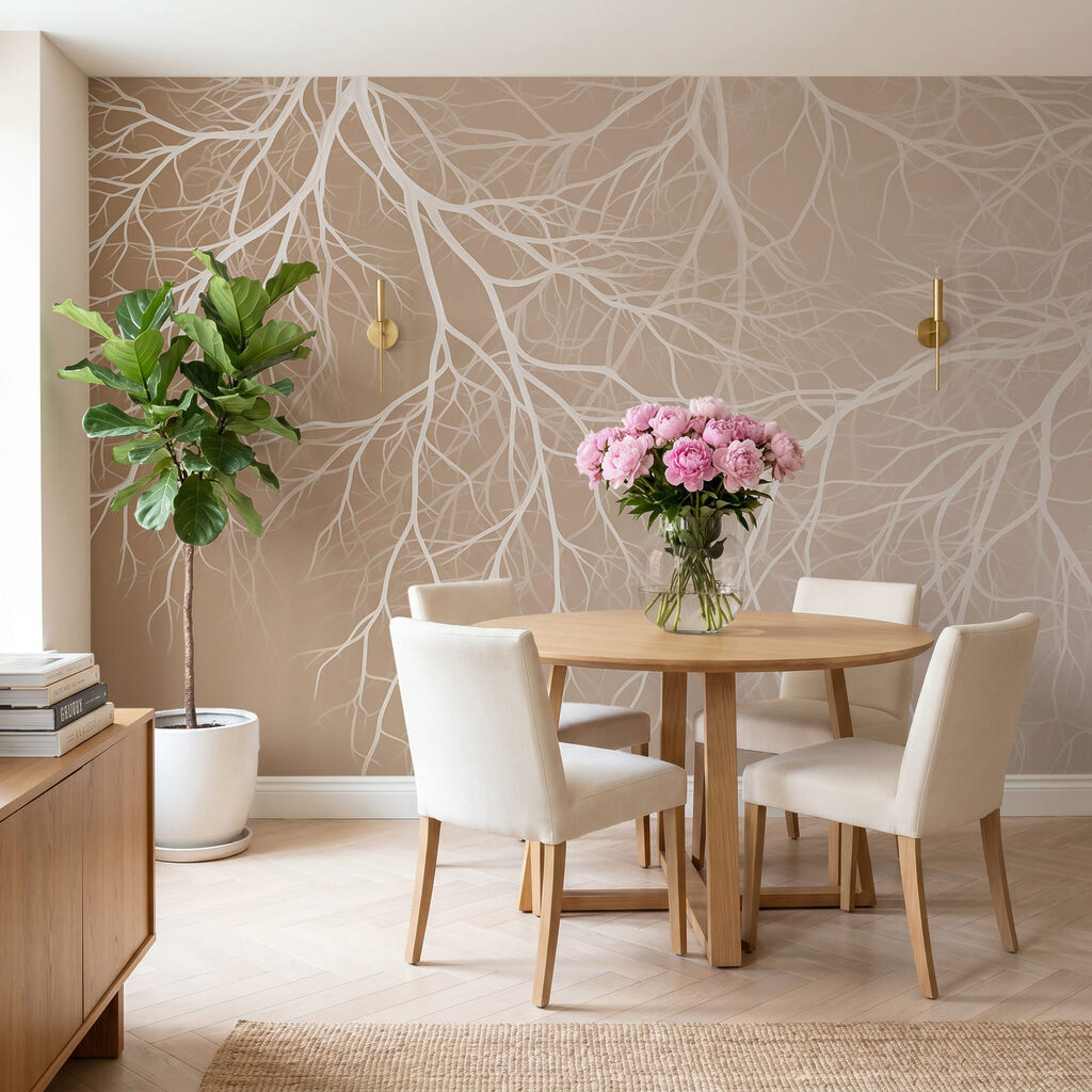 Ramures blanches dans un intérieur