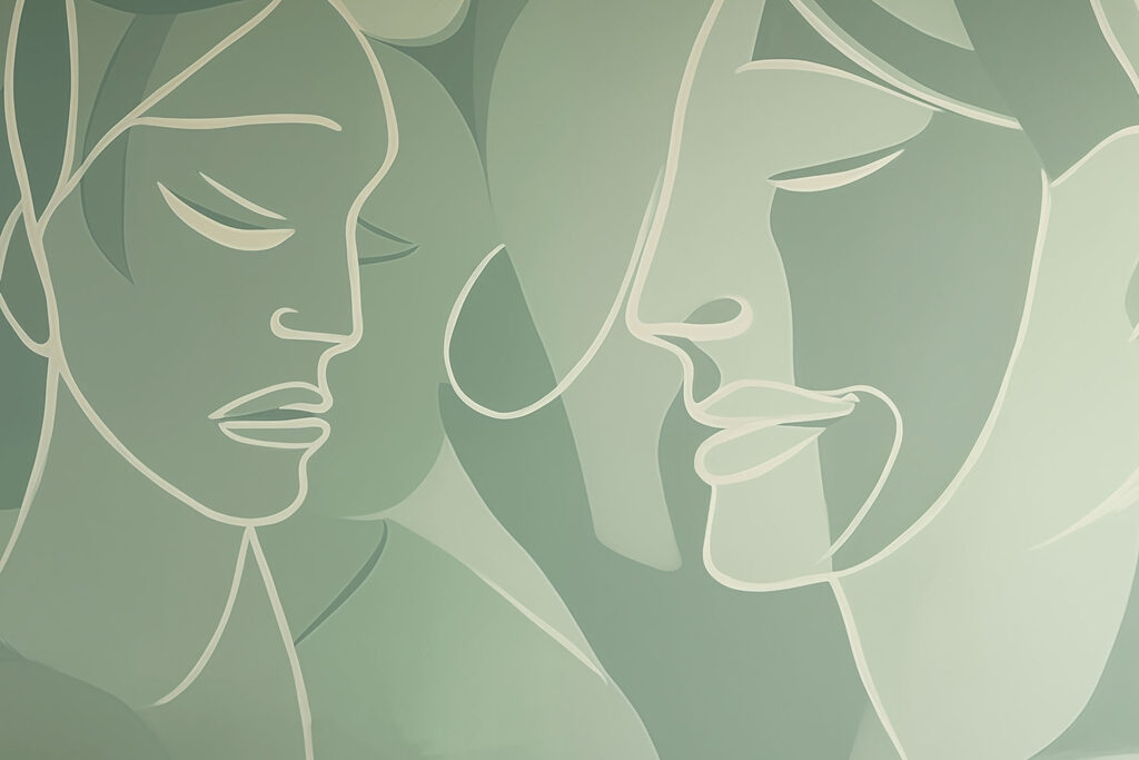 Deux visages — motif complet