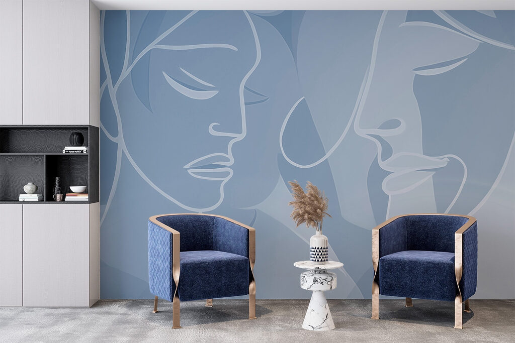 Deux visages dans un intérieur