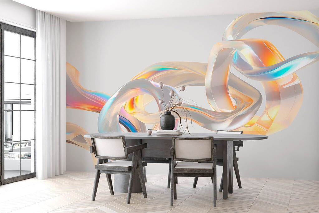 Boucles irisées dans un intérieur