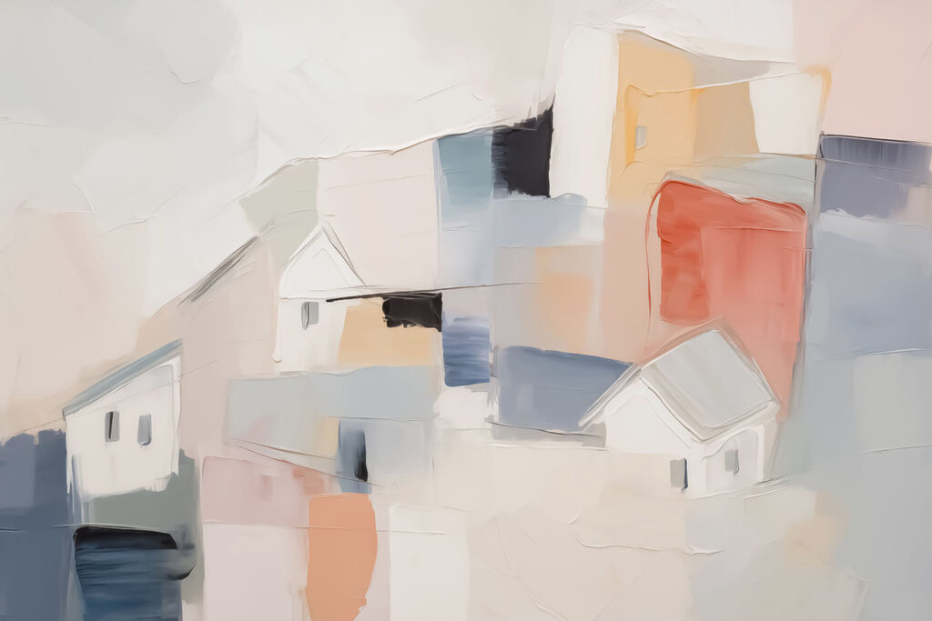 Maisons colorées — motif complet
