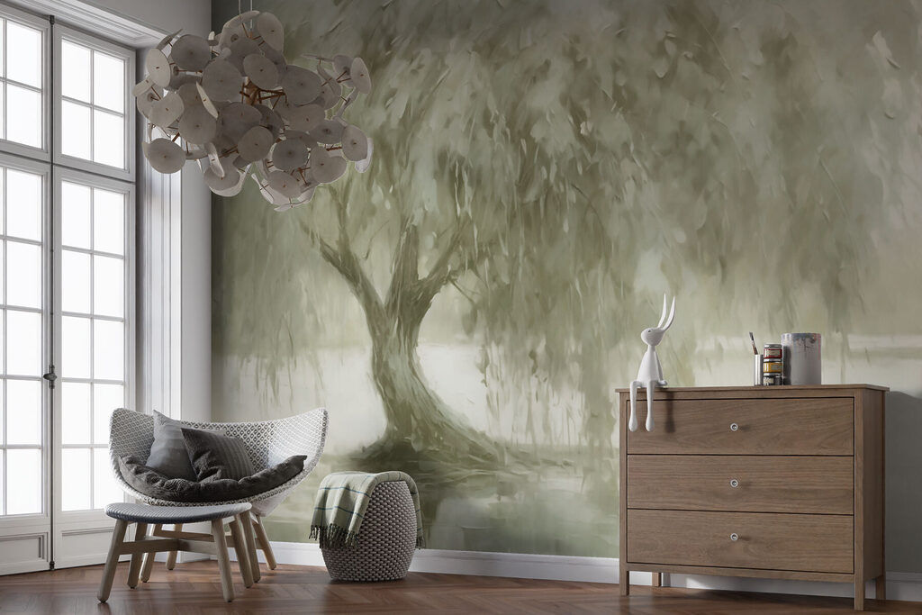 Saule et eau dormante dans un intérieur
