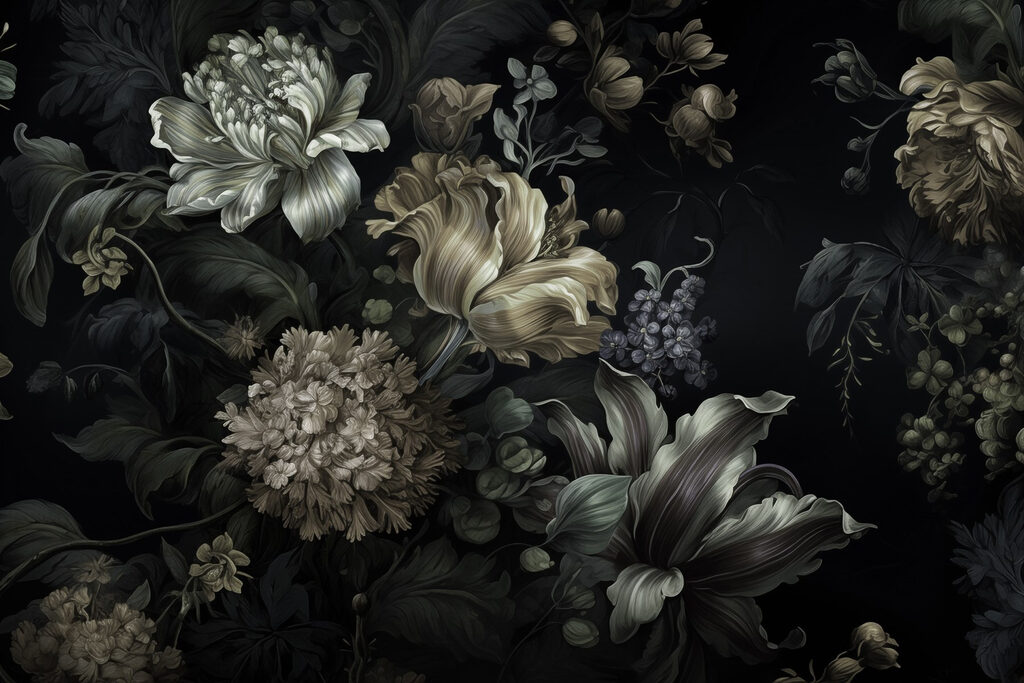 Fleurs dans l’ombre — motif complet