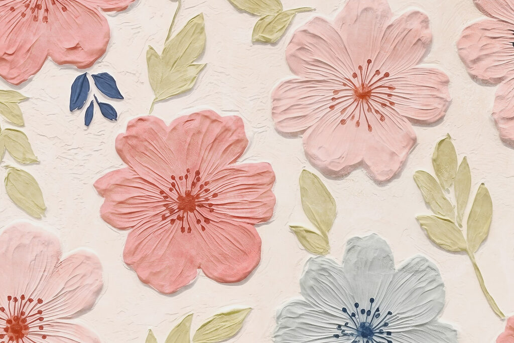 Semis de fleurs tendres — motif complet