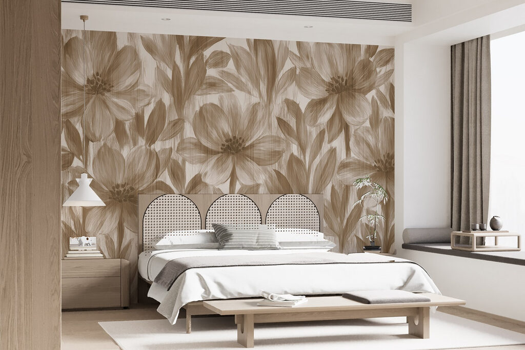 Fleurs aux feuilles translucides dans un intérieur
