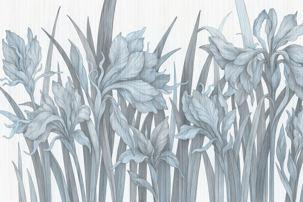 Iris délicats — motif complet